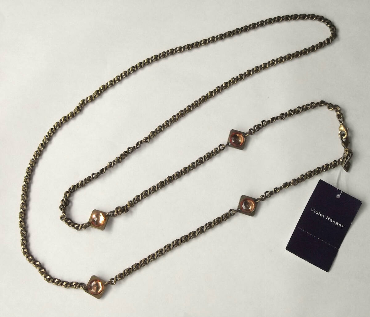古い バイオレットハンガー チェーン アクセサリー ダルオレンジ サマンサタバサ Samantha Thavasa メタル ネックレス レトロ拍卖