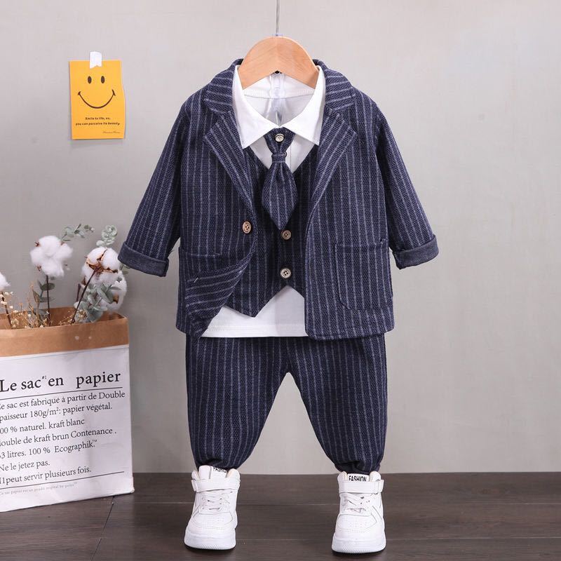 80cm 男の子 フォーマル4 点セットベビー キッズ 子供用スーツ 入園式 入学式卒園式 卒業式 結婚式 二次会 七五三お誕生日ネイビー拍卖