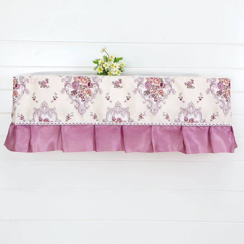 室内機用カバー エアコン用カバー 紫色 防塵 ホコリ対策 フリル付き 洗濯 取り付け簡単 花 ホームデコレーション パープル 可愛い拍卖