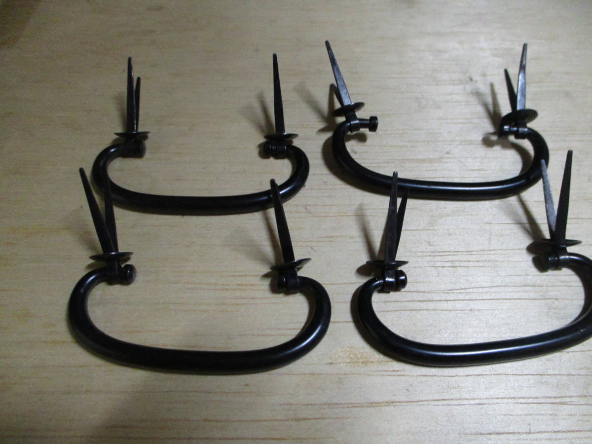 取っ手 箪笥環 3号丸座 新品 鉄黒塗り 4ケで¥1000 送料185(クリックポスト)拍卖