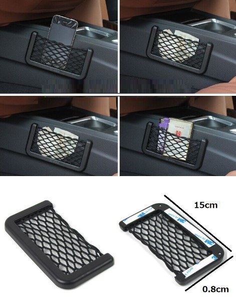 ミニ ネット スマホ 携帯 カード 小物 入れ ベンツ AMG VW アウディ jeep トヨタ 日産 ホンダ 室内 1pcs拍卖