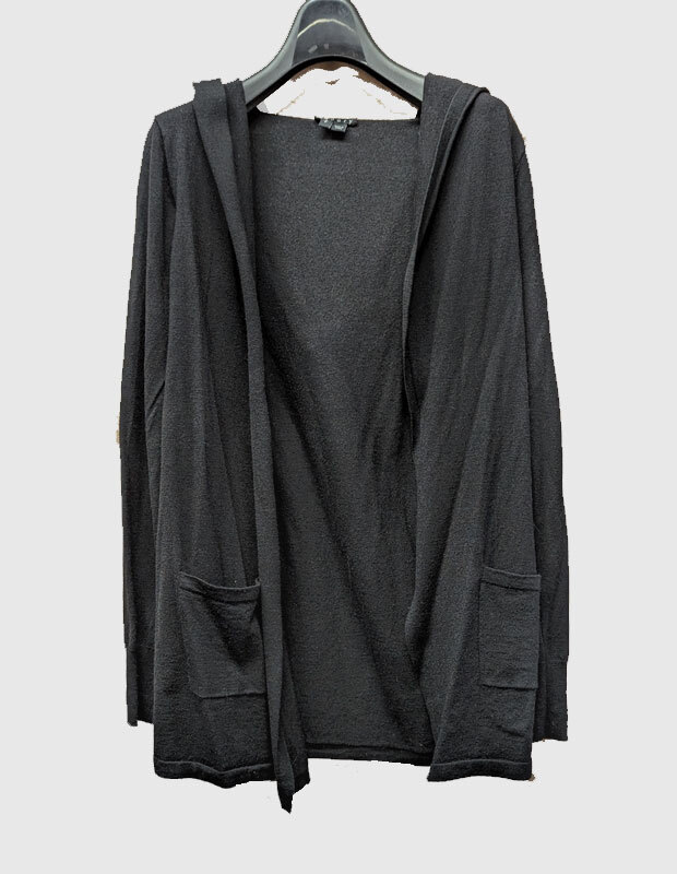 【theory】セオリー*フード付きカーディガン*黒*サイズS《送料込み!》拍卖