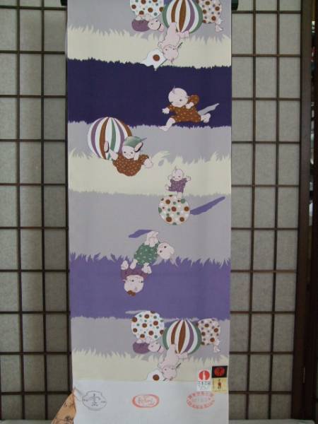 ☆☆岡重謹製 岡重友禅長襦袢地 キューピー柄 38709拍卖