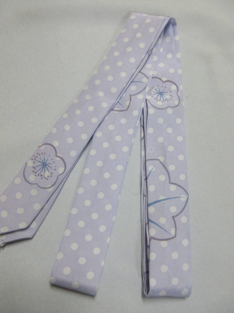 ○○創作腰紐 正絹 手作り 腰紐 襷(たすき) 水玉模様柄 薄紫色 長さ 約2.30m 巾 約4.0㎝ ド0005拍卖