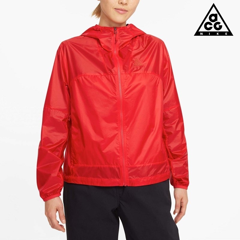 NIKE ACG W ウィンドプルーフ シンダー ジャケット 赤 レッド L ナイキ ウィンドジャケット パーカー 防風 軽量 アウトドア DB1151-657拍卖