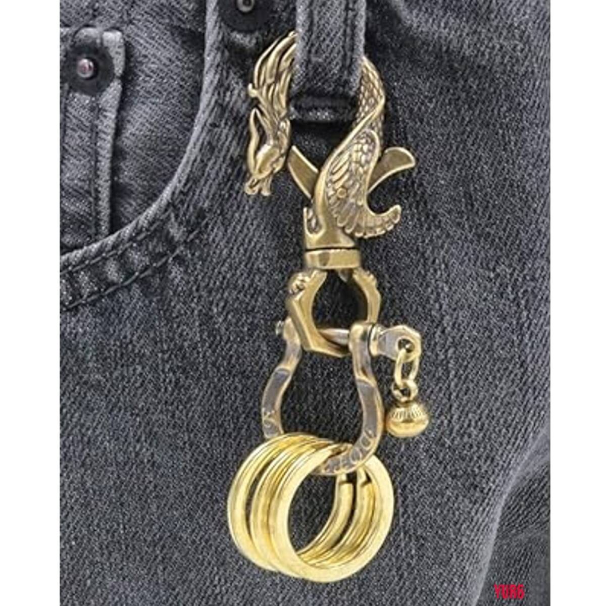 高級感 鳳凰 アンティーク感 キーチェーン キーリング キーホルダー バイク バイカー ウォレットチェーン メンズ 普段使い アウトドア拍卖