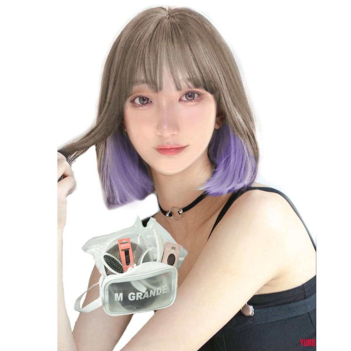 インナーバイオ * ベージュベース ショートボブ ウィッグ フルウィッグ レディース 耐熱ファイバー 人工頭皮 かつら 普段使い イベント拍卖