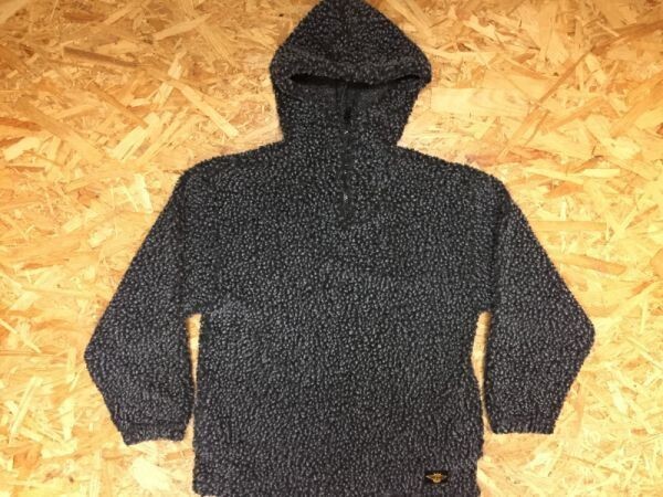 MOBILE POWER アメカジ アウトドア 無地 ハーフジップ ボアフリース パーカー プルオーバー キッズ 140 チャコールグレー拍卖