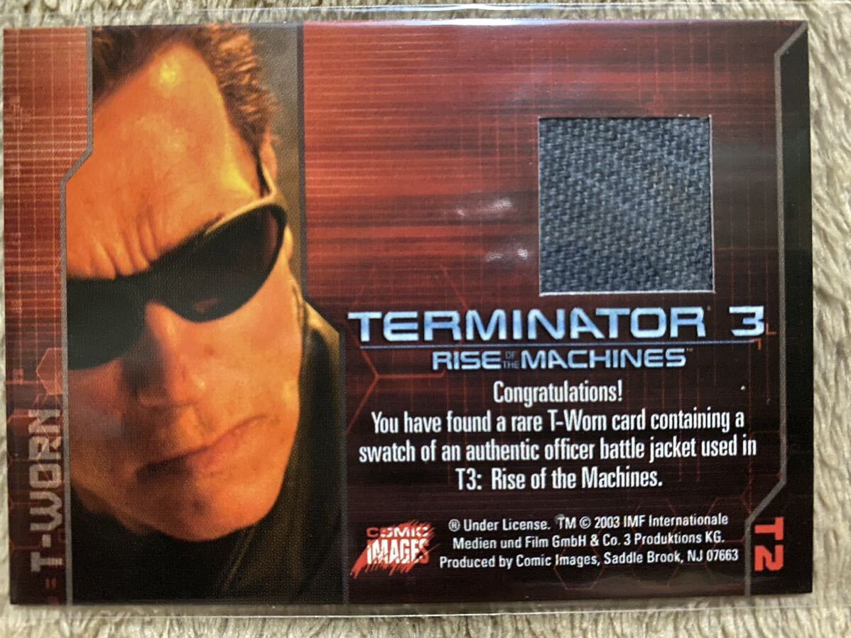 希少☆ ターミネーター3 コスチュームカード T-800 アーノルドシュワルツネッガー 着用衣装 プロップ ハリウッド 映画 T2拍卖