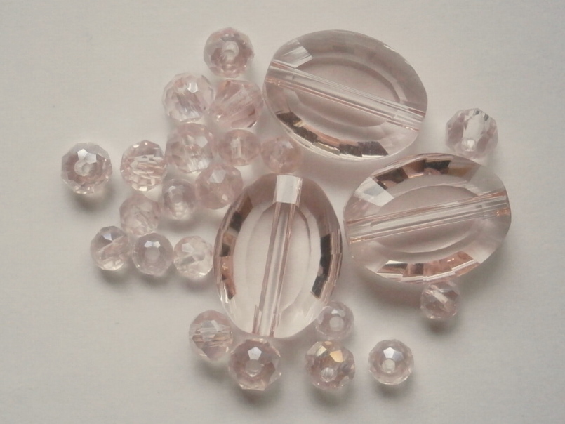 ガラスビーズ★オーバル★タイプA★ピンク系★A拍卖
