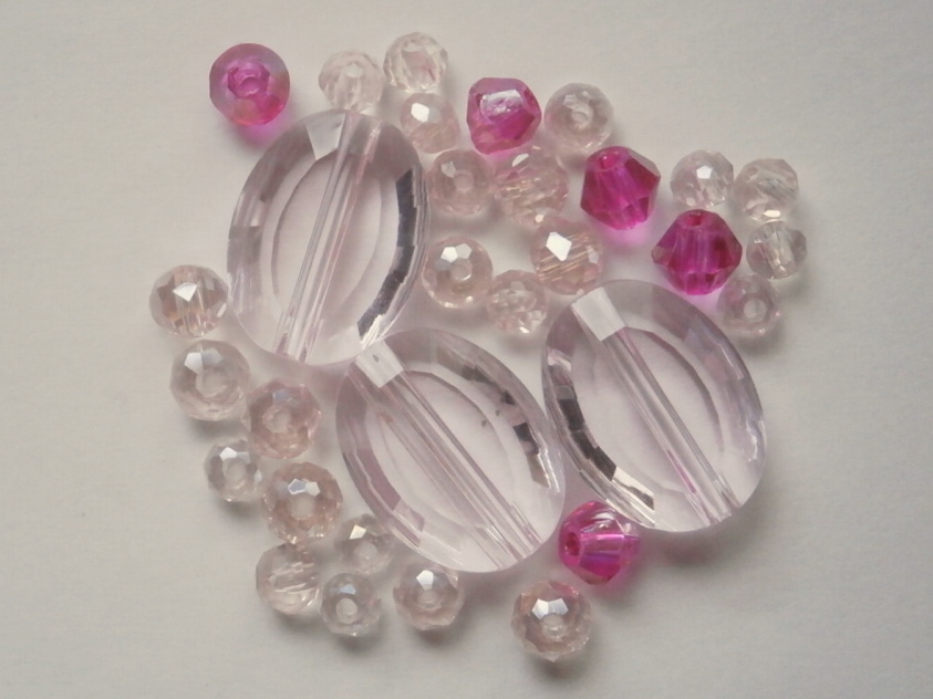 ガラスビーズ★オーバル★タイプA★ピンク系★C拍卖