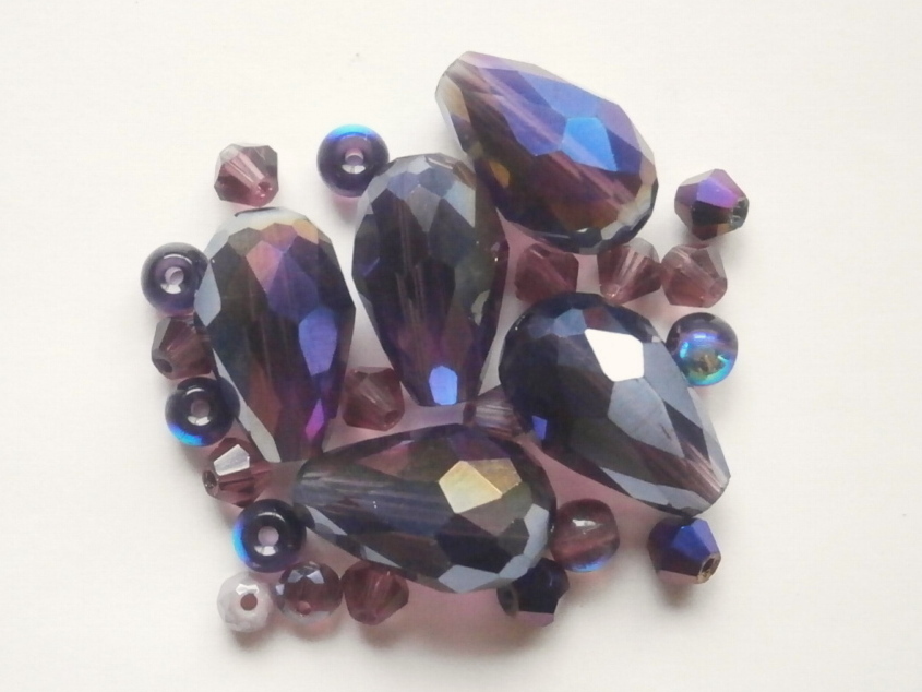 ガラスビーズ★ドロップ★タイプ A★パープル系★2拍卖