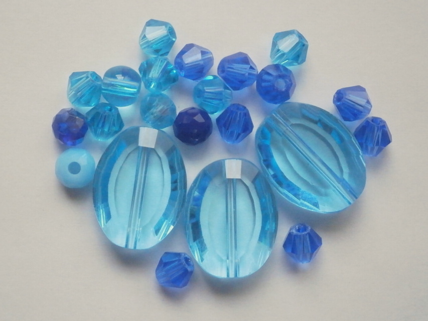 ガラスビーズ★オーバル★タイプA★ブルー系★A拍卖