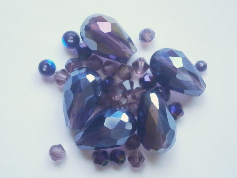 ガラスビーズ★ドロップ★タイプ A★パープル系★B拍卖