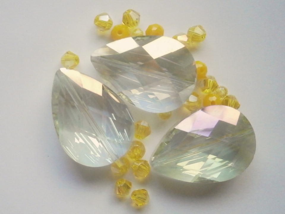 ガラスビーズ★ドロップ★タイプ B★イエロー系★a拍卖