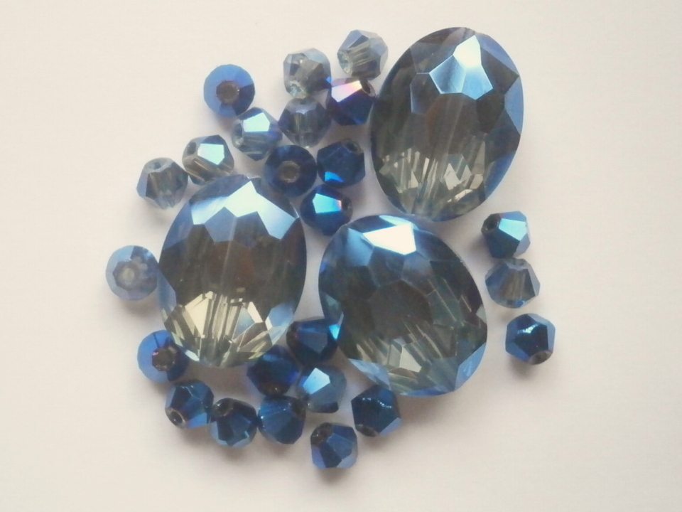 ガラスビーズ★オーバル★モリオン系★①拍卖