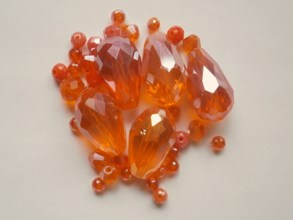 ガラスビーズ★ドロップ★タイプ A★オレンジ系★b拍卖