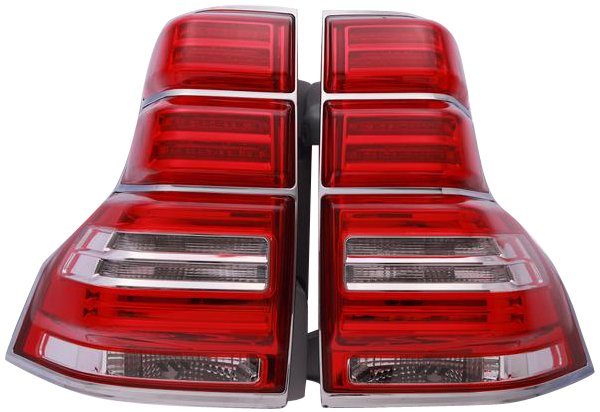 トヨタ ランクル ランドクルーザー 150系 プラド 前期 中期対応 LED テールランプ テールライト 左右 クリア レッド TY1132-B0RE2拍卖