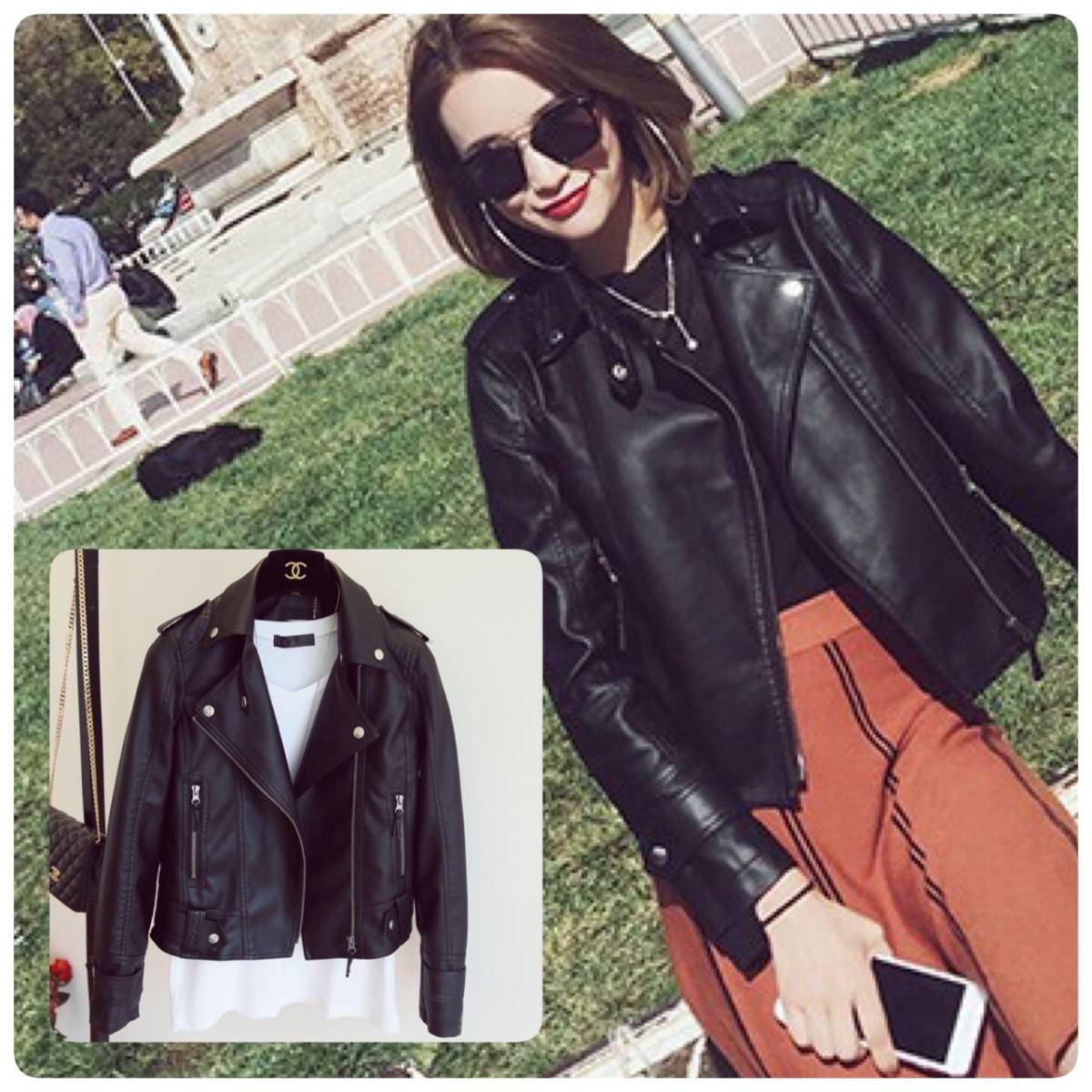 送料無料★即納 新品 PUレザージャケット 革ジャン アウター 春物 新作 柔らかい★L拍卖