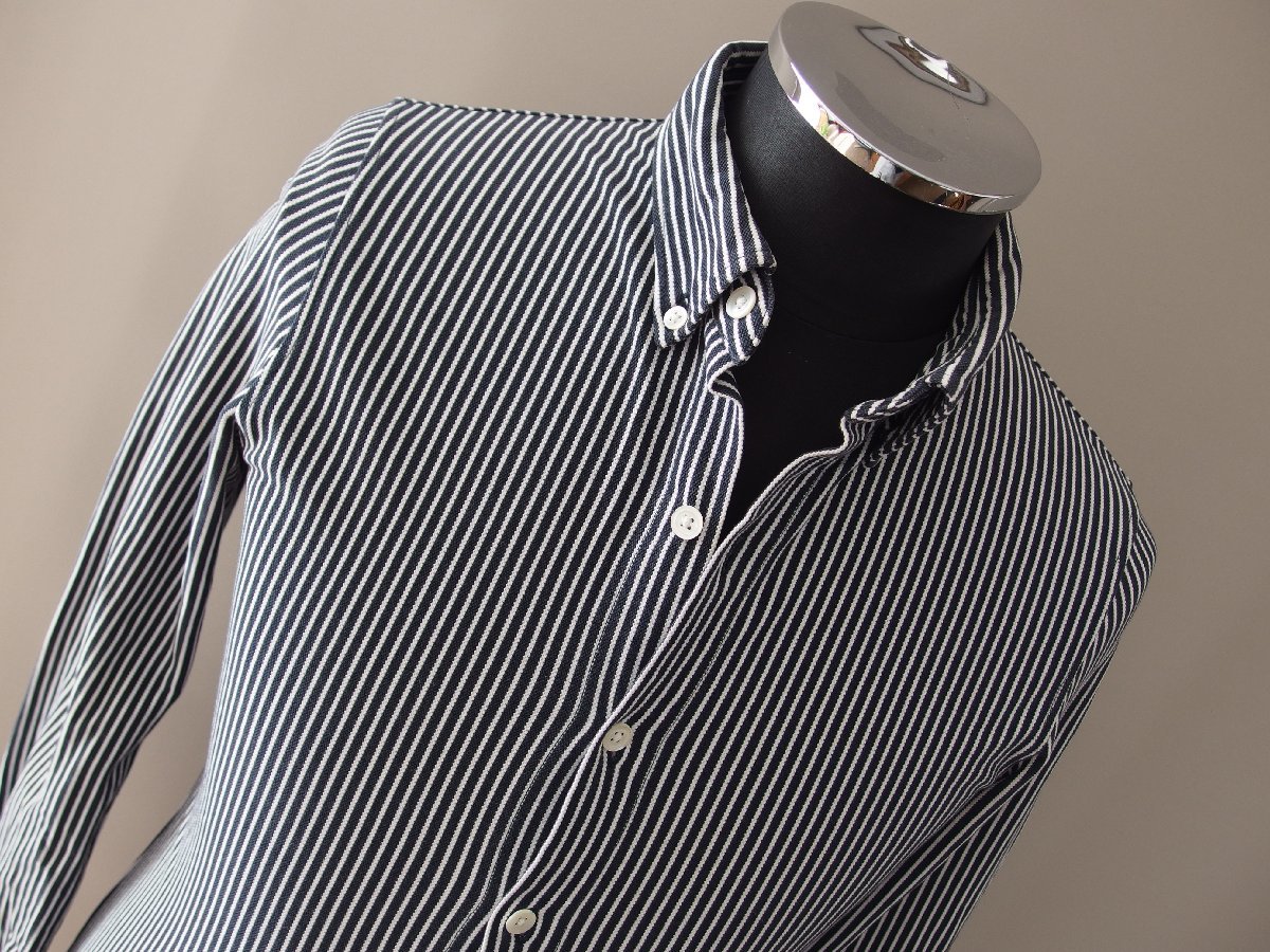 モルガンオム★長袖シャツ★ボタンダウンシャツ★カットシャツ★ストレッチ★ストライプ★日本製★MORGAN HOMME拍卖