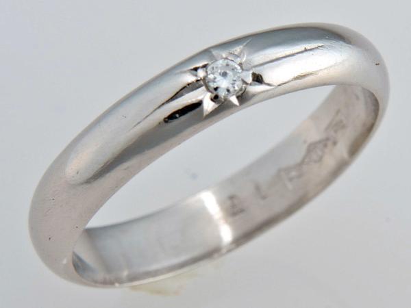 ★☆見て!Pt900ダイヤ0.017Ctリング甲丸指輪7号!MJ-1644拍卖