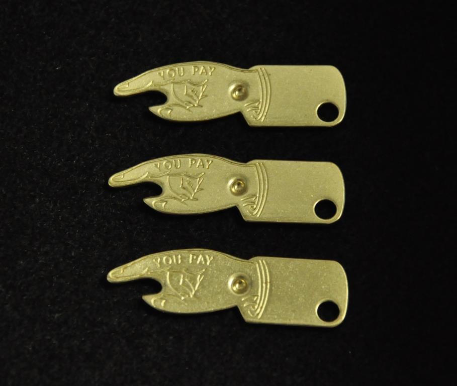 YOU PAY オープナー 栓抜き パーツ プレーン ブランク タグ 刻印 打刻 彫金 メタルスタンプ オリジナル作成 brass ブラス 真鍮 3枚セット拍卖