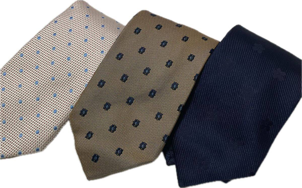 ブランドシルクネクタイ 3本(VALENTINO/Cantini/MASSIMO BIZZOCCHI)拍卖