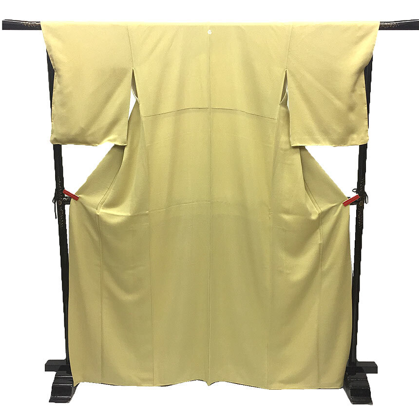 京やF026 本加賀友禅 色無地 正絹 加賀友禅士 監修 鶴見保次 落款有 最高級品質丹後ちりめん 地模様入り ガード加工済み 一つ紋 袷 未使用拍卖