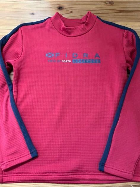 FIDRA ハイネックトップス 赤×紺色 Mサイズ 内フリース フィドラ GOLF ゴルフウェア 肩ライン 裏起毛 スウェット トレーナー 長袖 ロンT拍卖