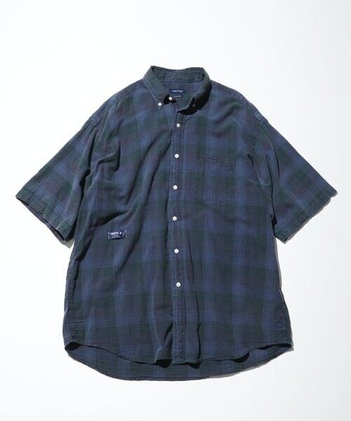 送料無料 超特価 ビッグサイズ XL ネイビー NAUTICA ノーティカ マドラスチェック半袖シャツ 正規品 新品未使用 タグ付(撮影,採寸の為開封)拍卖