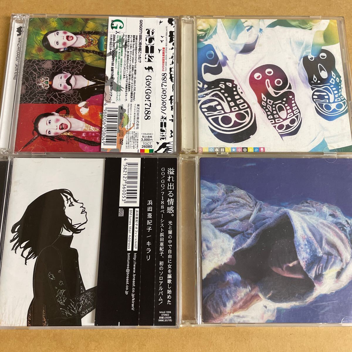 4枚 浜田亜紀子/キラリ+あるようでないようで、あるもの,GO!GO!7188/パレード+569(両方CD+DVD) HEATWAVE 山口洋 細海魚 池畑潤二 奥野真哉拍卖