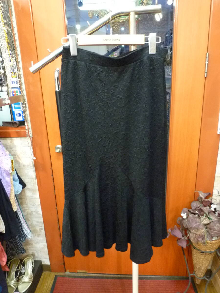 【0323-6】黒 ロングスカート サイズL拍卖