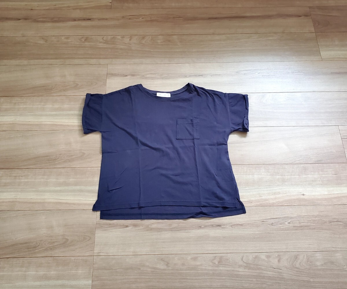 レディース ViS color YOUR CLOSET ビズ カラーユアクローゼット Tシャツ 半袖Tシャツ 半袖 ネイビー系 Lサイズ拍卖