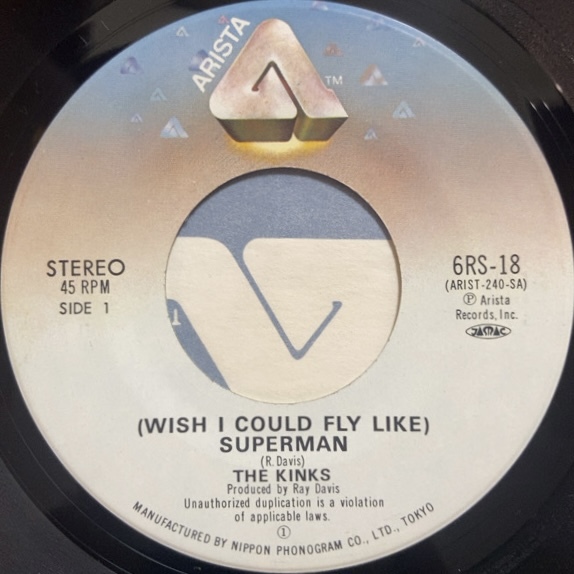 ジャケ無し ザ・キンクス THE KINKSスーパーマン (WISH I COULD FLY LIKE) SUPERMAN 45's 7インチ拍卖