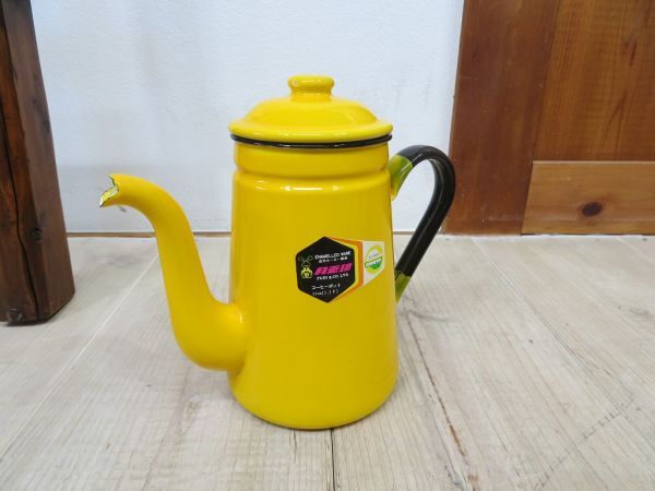 【ビンテージ/未使用/長期保管品】 月兎印 ホーロー コーヒーポット 1.1L 検索用⇒ 昭和レトロ/ポット/やかん/おしゃれ/キャンプ/E0317拍卖