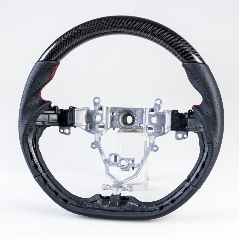 スズキ用 スイフト 3代目 前期 2018-2021 D型 ステアリング ホイール ハンドル カーボンX本革パンチングレザー拍卖