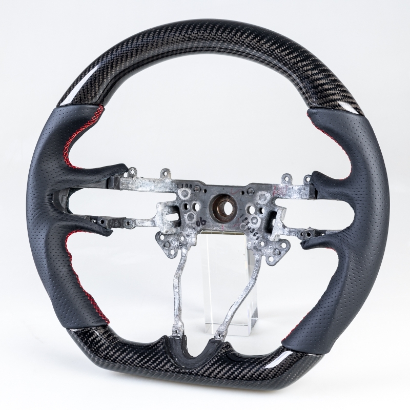 ホンダ用 シビック 8代目 2006-2011 D型 ステアリング ホイール ハンドル カーボンX本革パンチングレザー拍卖