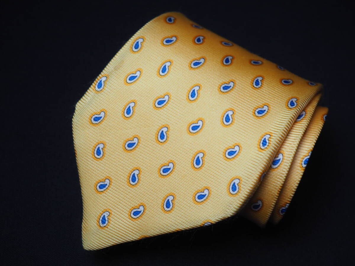 【dunhill ダンヒル】A2706 黄色 イエロー イタリア 伊製 SILK ブランド ネクタイ 古着 良品拍卖