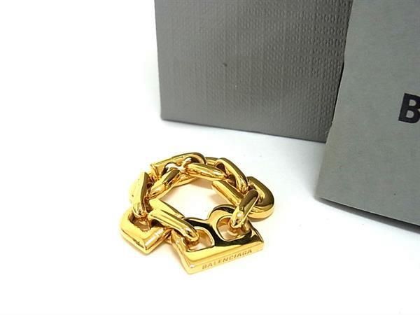 ■新品■未使用■ BALENCIAGA バレンシアガ リング 指輪 アクセサリー 約12号 レディース メンズ ゴールド系 AV6595拍卖