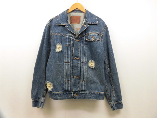 SHINICHIRO ARAKAWA シンイチロウアラカワ デニムジャケット ジージャン Gジャン ダメージ加工 ブルー系 青 メンズ拍卖
