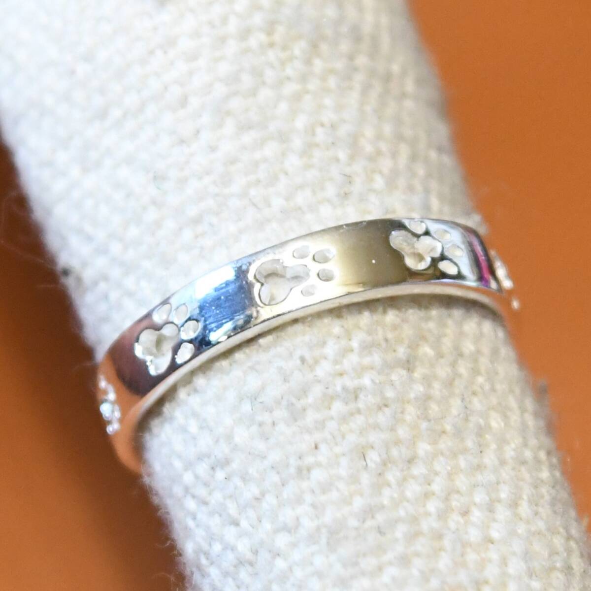 SR2478 指輪シルバー925刻リング 10.5号 犬 足跡 ワンちゃん 送料込拍卖