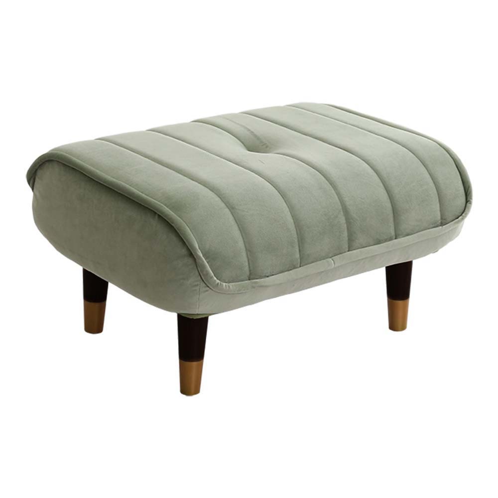 大人かわいいインテリア ベロアカウチソファ オットマン単品【Chammy -チャミー-】SH-07-OKBAO-GEBK グリーン&ブラック拍卖