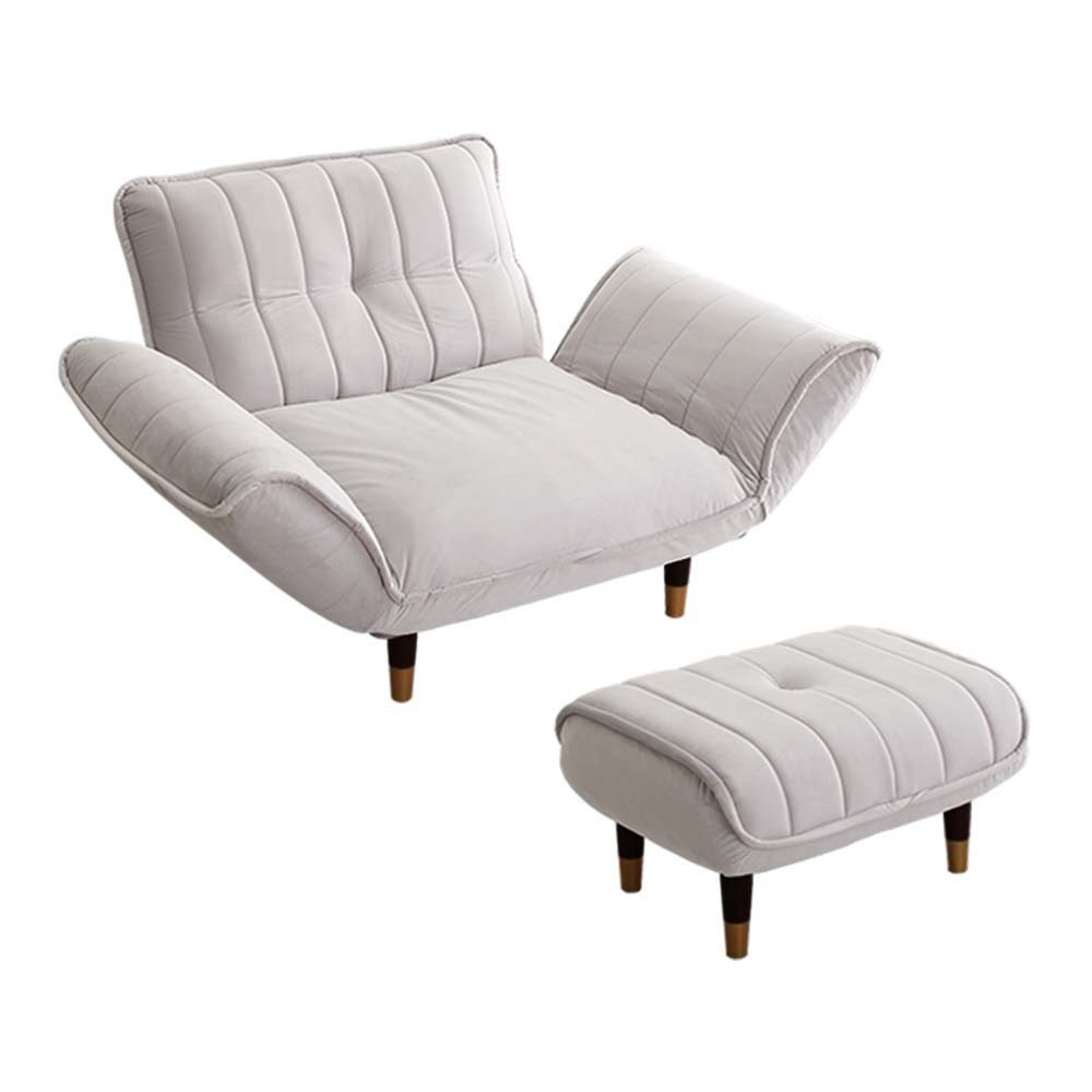 大人かわいいインテリア ベロアカウチソファ 1人掛け+オットマンセット【Chammy -チャミー-】SH-07-OKBA1P-S-GYBK グレー&ブラック拍卖