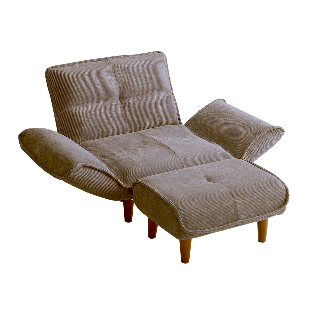 肌触りが良いコーデュロイソファ 1人掛け オットマンセット【Qooliss-クーリス-】SH-07-CDS1P-S-BR ブラウン拍卖