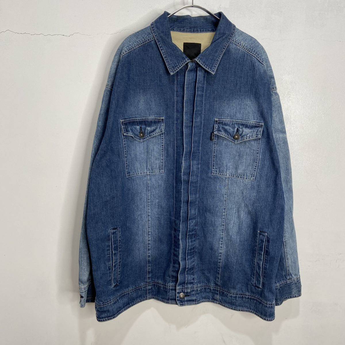 送料無料☆SeanJohn☆ショーンジョン☆ビッグデニムジャケット☆色落ち加工☆2XL拍卖