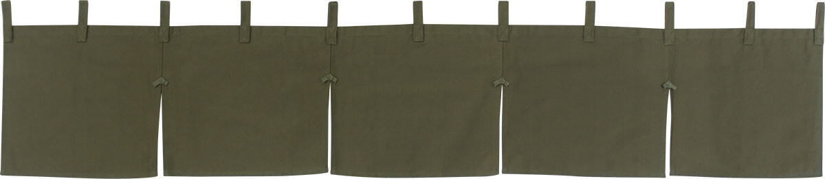厚手 綿のれん幅175cm×丈30cmカウンターのれんカツラギ(共チチ11個付き)モスグリーン11840cos無地拍卖