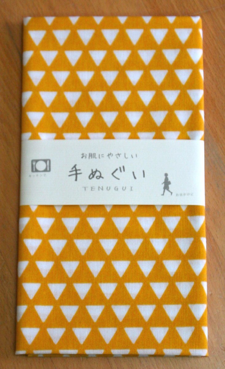 手ぬぐい 鱗 黄 手拭い 日本製 和晒加工 個別ビニール袋入り 岡生地 ハンカチ ふきん 洗顔 ボディタオル お膳掛拍卖