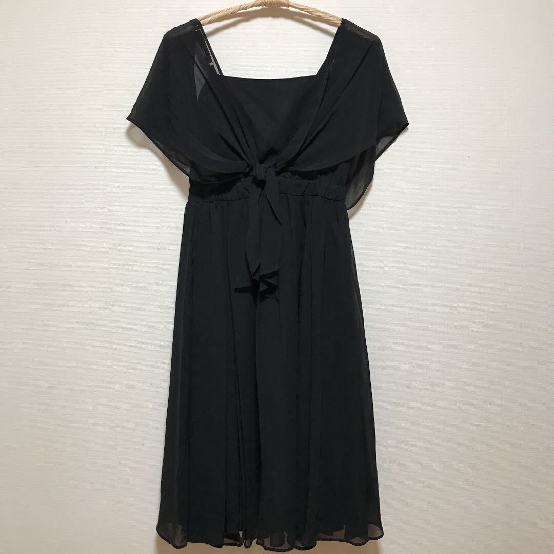 新品未使用nano unverse シフォンワンピース 黒 36サイズ 結婚式 パーティー お仕事にも拍卖