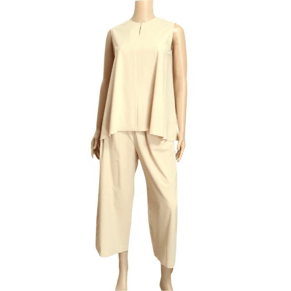 新品/スタイルデリ STYLE DELI セットアップ 小さいサイズ 表記 1号 7号 相当 ベージュ 無地 ノースリーブ オフィス 春 夏 レディース拍卖