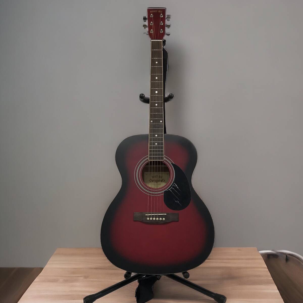 /24K103 7 HONEY BEE アコースティックギター F-15M ハニービー ソフトケース・入門DVD・チューナー付き 中古拍卖